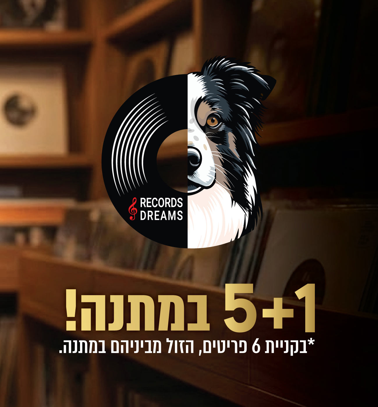 1 + 5 מתנה! *בקניה 6 פריטים, הזול מביניהם במתנה.